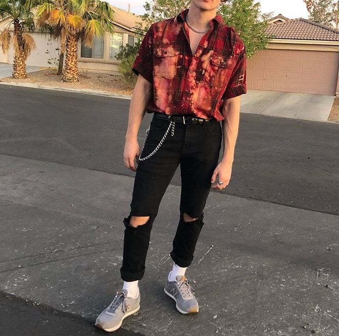 Artsy Style Men, Artsy Outfits Men, Artsy Aesthetic Clothes Men, Artsy Outfit Men, Mens Grunge Outfits, Edgy Outfits Summer, Artsy Style Outfits, Ondreaz Lopez, Artsy Style