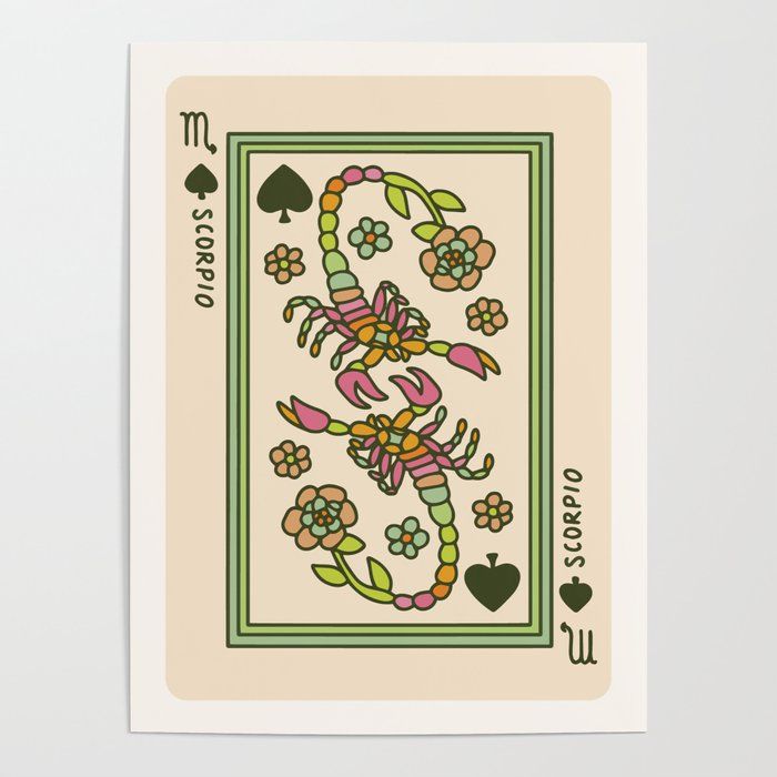 a playing card with flowers and hearts on it