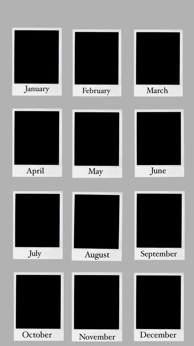 the months in black and white are shown