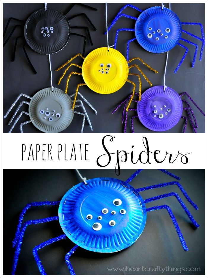 Paper Plate Spider Craft from I Heart Crafty Things. Simple and fun kids craft for #Halloween. Spider Craft, Dekorasi Halloween, Halloween Week, Hallowen Ideas, Spider Crafts, October Crafts, Halloween Arts And Crafts, Halloween Preschool, Easy Halloween Crafts