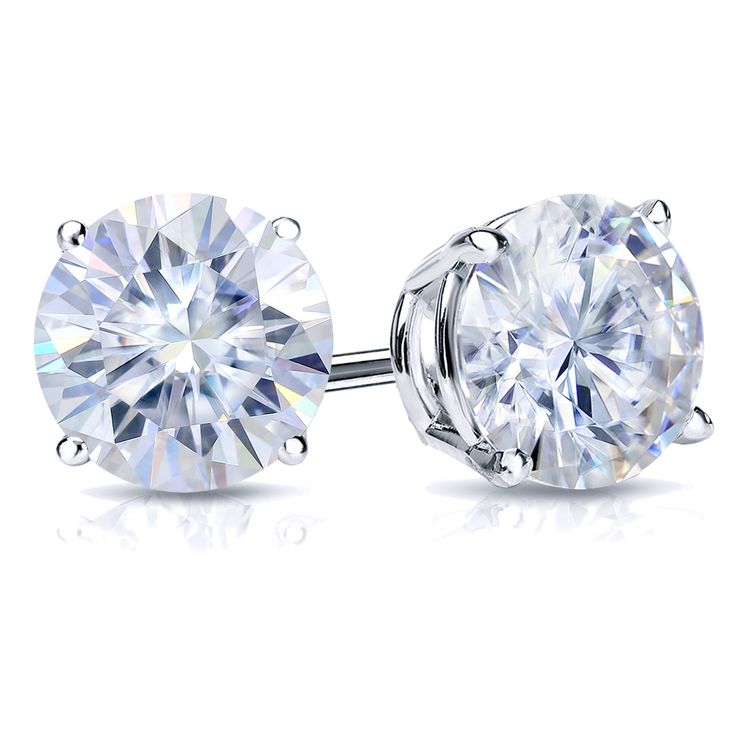 This gorgeous style of round moissanite stud earrings that holds an approximate total gem weight of 7.00 ct, 10mm comes in a platinum 4-prong basket setting with a choice of push-back or screw back clasps. Black Diamond Pendant, Black Diamond Studs, Paris Jewelry, Halo Diamond Earrings, Solitaire Diamond Pendant, Colored Diamond Rings, Sapphire Earrings Studs, Sapphire Studs, Black Diamond Ring