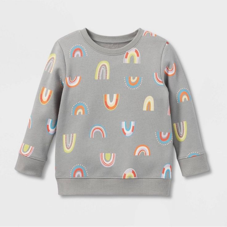 Details: Brand: Cat & Jack Market: Kids Size: 4t Color/Print: Gray/Multi-Color Rainbows Style: Soft Fleece Crewneck Pullover Sweatshirt, Banded Cuffs & Hem, Multi-Color Rainbows Printed Throughout Material: 80% Cotton, 20% Recycled Polyester Condition: New With Tags Attached, Smoke Free / Pet Free Home Ships Same Or Next Business Day! Tags: Fleece, Pullover, Toddler, Crewneck, Rainbows, Sweatshirt, Long Sleeves, Nwt Cute Multicolor Tops For Fall, Playful Crew Neck Sweater For Playtime, Playful Cotton Sweater For Playtime, Cotton Sweater For Playtime, Playful Fall Tops For Playwear, Multicolor Tops For Playtime In Fall, Graphic Print Tops For Playwear In Fall, Cute Sweatshirt For Spring Playwear, Fall Playtime Crew Neck Tops