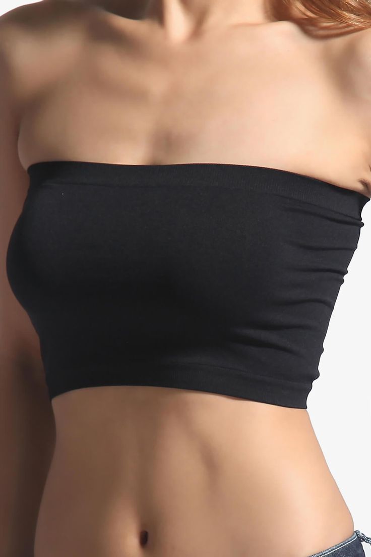 Upgrade your style with TheMogan Women's Seamless Bra Tube Top.Customize it! SEAMLESS BANDEAU TOP. No padding, basic strapless tube top versatile for layering. A spring and summer must-have, Bandeaux Top. Ideal under sheer tops, low-cut dresses, or as an activewear essential. Super soft strapless bra can be worn under your favorite tank top or alone on a hot summer day by the water.Strapless, Straight neckline ; Cropped fitNo pad, no wire, ribbed elasticized trimStretchy for comfort, perfect for Bandeau Top Outfits, Cool Scrunchies, Strapless Tank Top, Tube Top Bra, Tube Bra, Sheer Tops, New Photo Style, Strapless Bralette, Bra Hacks