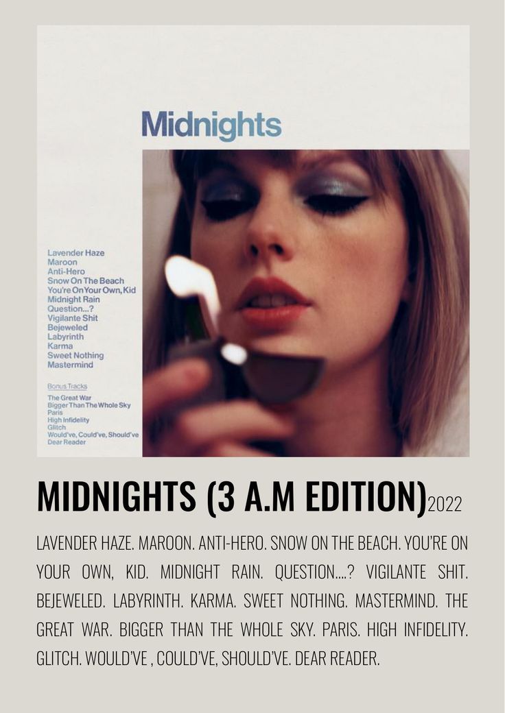 an advertisement for midnights featuring a woman holding a toothbrush and looking at her phone