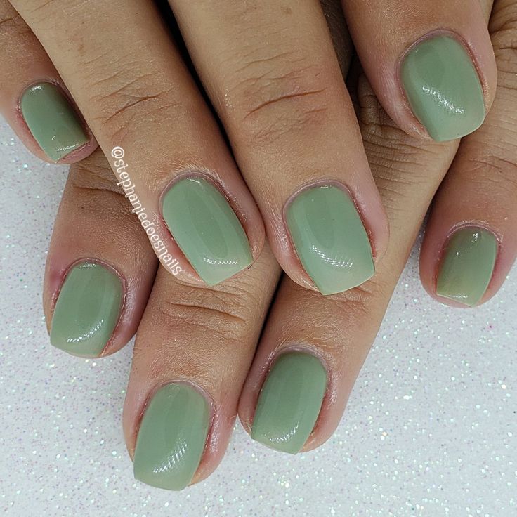 Sage Green Short Nails, Haley Nails, Sage Green Nails Short, Sage Green Acrylic Nails, Birthday Nail Art, Sns Nails Colors, Hoco Nails, Birthday Nail, Sns Nails