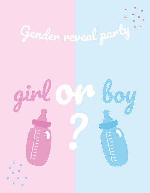 the gender reveal party is going on with its baby bottle and it says, girl or boy?