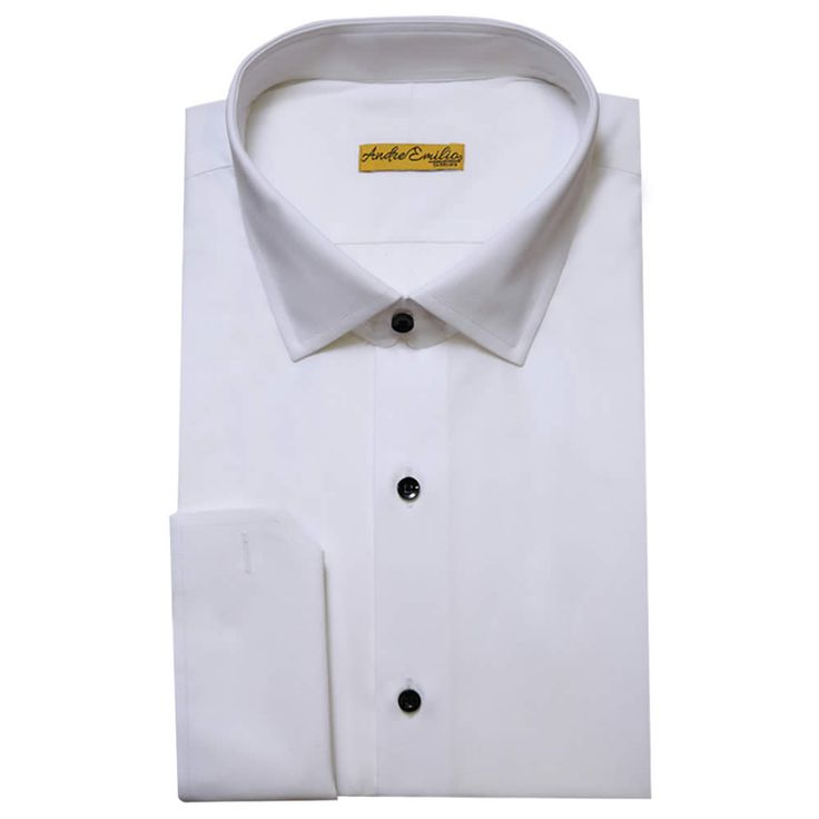 Timeless White Shirt With Button Closure, Formal White Tops With Button Cuffs, White Formal Tops With Button Cuffs, Elegant White Cotton Dress Shirt, White Elegant Cotton Dress Shirt, Classic Solid Tops With Button Closure, Luxury White Top With Button Cuffs, Timeless Formal Tops With Button Closure, Elegant White Spread Collar Top