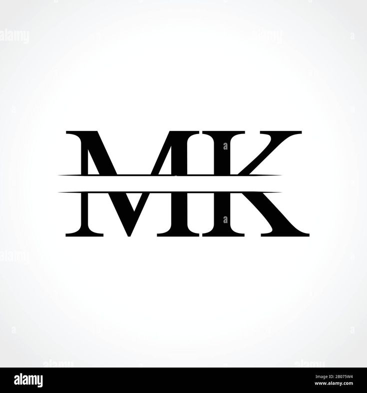 the letter m and k is made up of two letters that are separated into one