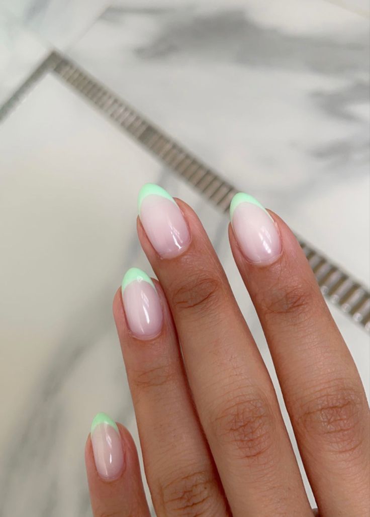 #nails #nailart #frenchnails #nailsofinstagram #nailideas French Tips Unique, Colored Nails With French Tip, Back To School French Tip Nails, September French Tip Nails, French Nails With Color Tips, Kids French Tip Nails, Fun French Tips, Subtle Nail Designs, Pastel French Tip Nails