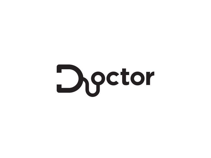 the doctor logo is shown in black and white