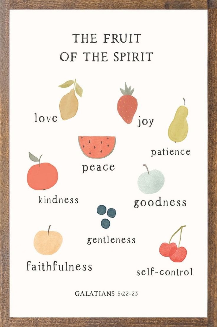 "The Fruit of the Spirit- love, joy, peace, patience, kindness, goodness, gentleness, faithful, and self-control." Galatians 5:22-23 Help your child grow up knowing each fruit of the Spirit with our Fruit of the Spirit art piece. Each fruit of the Spirit is represented by an adorable watercolor fruit piece- a fun way to encourage memorization, while also providing adorable wall art for your child's space. Fruit Of The Spirit Bulletin Board Ideas, Fruits Of The Spirit Painting, Fruit Of The Spirit Wallpaper, Fruits Of The Spirit Wallpaper, Fruit Of The Spirit Artwork, Fruits Of The Spirit Printable, Fruit Of The Spirit Art, Fruit Of The Spirit Sign, Fruit Of Spirit