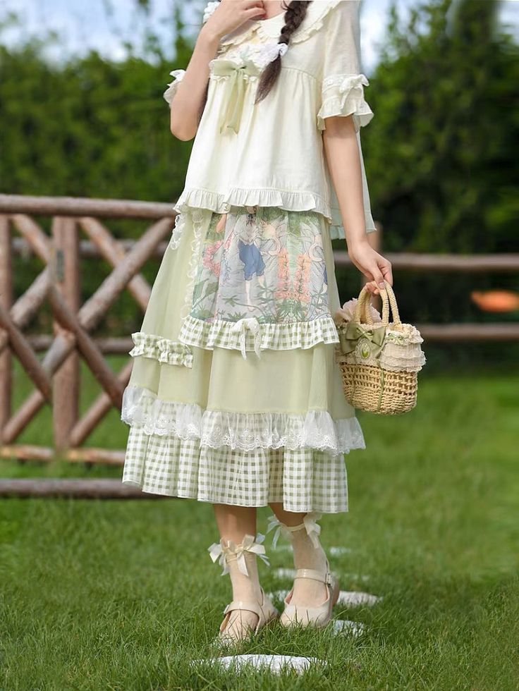 Fabric: polyester Casual Cotton Skirt For Garden Party, Summer Tiered Skirt For Picnic, Casual Tiered Skirt For Picnic, Casual Tiered Skirt For Picnics, Plaid Lined Skirt For Spring, Summer Lined Skirt For Picnic, Casual Plaid Skirt For Spring, Summer Picnic Lined Skirt, Spring Picnic Skirt With Ruffles