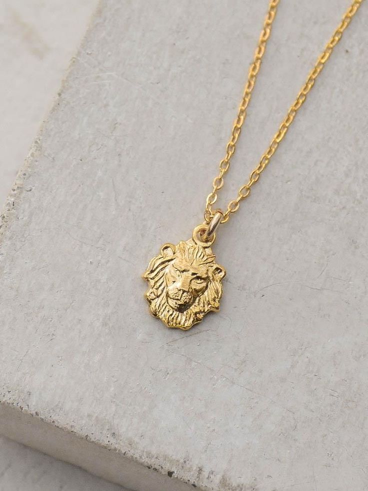 Lion Head Necklace, Leo Necklace Zodiac, Leo Necklace, Floating Diamond Necklace, Lion Charm, Dainty Diamond Necklace, Diamond Solitaire Necklace, Gold Bar Necklace, Gold Charm Necklace