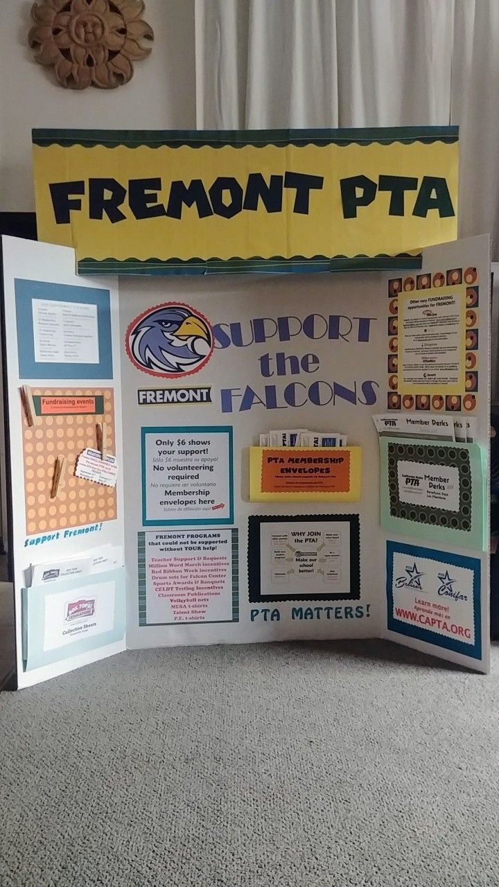 a bulletin board with information about the fireman's place and other things on it