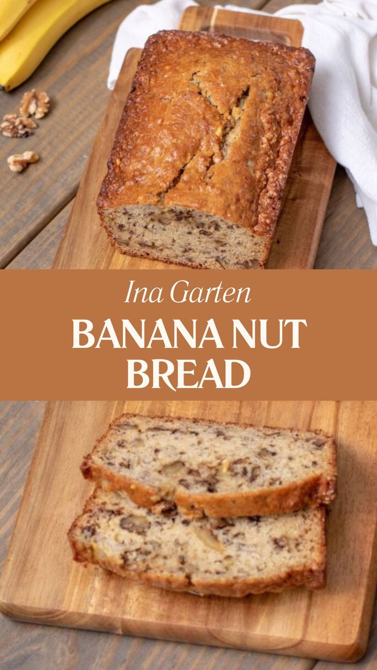 Ina Garten Banana Nut Bread Banana Bread Recipe Nut, Janets Rich Banana Bread, Banana Bread Ina Garten, Ina Garten Banana Bread Recipe, Banana Overripe Recipes, Cream Cheese Banana Nut Bread, Banana Bread Pecan Recipe, Extra Moist Banana Bread Recipe, Banana Bread Recipe Ina Garten