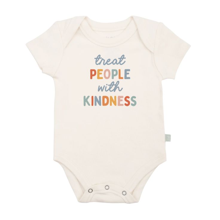 Baby Graphic Bodysuit - Treat People with Kindness | 100% Organic - Finn + Emma Graphic Onesies, Organic Clothes, Neutral Baby Clothes, Treat People With Kindness, Treat People, Unique Kids, Innovative Fashion, Gender Neutral Baby Clothes, Organic Clothing