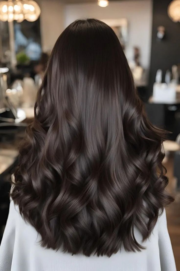 Chocolate Brown Balayage Straight Hair, Dark Brunette Hair Color, Cool Tone Brown Hair, Deep Brown Hair, Brown Hair With Lowlights, Hair Lights, Hair Color For Brown Skin, Dark Chocolate Hair, Dark Chocolate Brown Hair