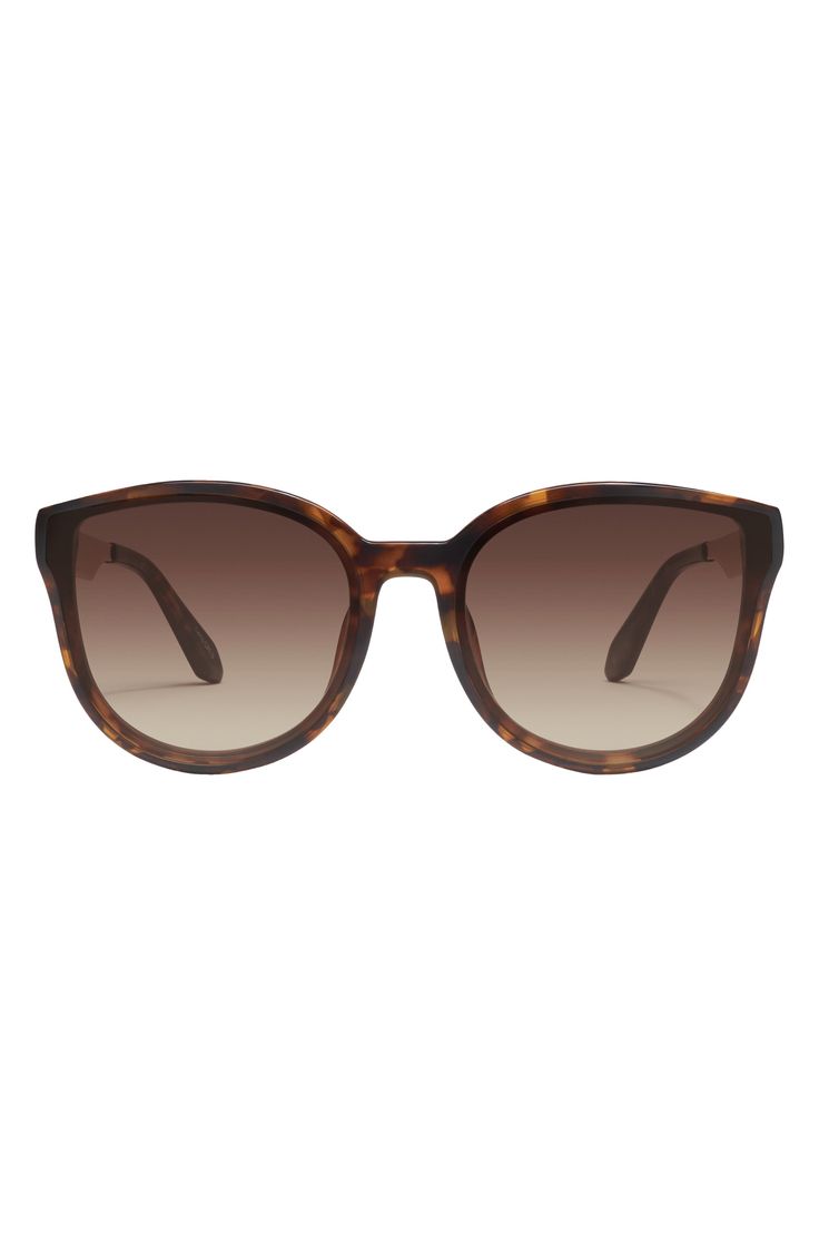 Subtle branding is embossed into goldtone temples on these retro-chic sunglasses made in a timeless round silhouette. 62mm lens width; 18mm bridge width; 145mm temple length 100% UV protection Polyamide Imported Brown Mirrored Cat Eye Sunglasses With Round Frame, Brown Mirrored Lenses Cat Eye Sunglasses, Brown Mirrored Cat Eye Sunglasses, Brown Cat Eye Sunglasses With Mirrored Lenses, Brown Sunglasses With Gradient Lenses And Round Frame, Brown Cat Eye Sunglasses With Tinted Round Frame, Brown Gradient Lenses Round Frame Sunglasses, Brown Tinted Cat Eye Sunglasses With Round Frame, Brown Cat Eye Sunglasses With Tinted Lenses