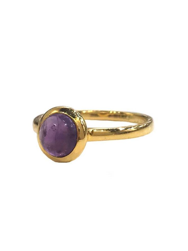 Sterling Silver, 18K Gold Plated Ring. Genuine gemstones. Available in Druzy, Moonstone, Amethyst and Garnet. Note: These pictures are not a true representation of your gemstone ring as the stones are natural and vary slightly in shape and color. Usually ships within 2 days. Other sizes upon request, please contact us. Gold Birthstone Ring With Natural Stones, Yellow Gold Amethyst Ring With Round Cut, Yellow Gold Amethyst Gemstone Ring, Gold Amethyst Ring With Cabochon Cut, Gold Amethyst Solitaire Ring, Gold Solitaire Amethyst Ring, Gold Amethyst Crystal Ring With Gemstone, Gold Amethyst Ring Spiritual Style, Spiritual Yellow Gold Round Crystal Ring