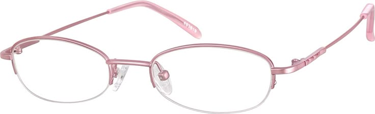 These classic rectangle half-rim glasses are a great choice for everyday glasses as well as a great value. The narrow metal frame is lightweight with adjustable nose pads and acetate temple tips for added comfort. It is available in pink silver gray blue and black. This frame has a satin finish. | Zenni Women's Lightweight Oval Prescription Glasses Rose Gold Stainless Steel Frame Pink Glasses Frames, Half Rim Glasses, Everyday Glasses, Pink Glasses, Diamond Face Shape, Oval Glasses, Oval Eyeglasses, Classic Vibe, Rim Design