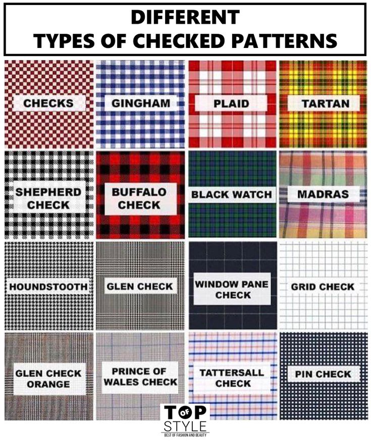 the different plaid patterns and colors are shown