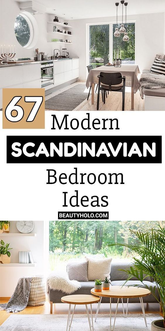 modern scandinavian bedroom ideas with text overlay that reads, 69 modern scandinavian bedroom ideas