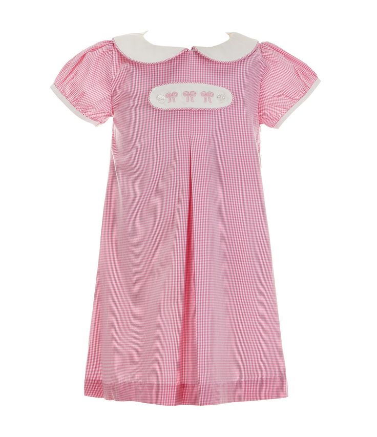 From Edgehill Collection&#x2C; this tab dress features:Peter Pan collarShort&#x2C; cap sleevesPleat down the middleRemoveable tabAdd on options to change the look of the dressCottonMachine wash/tumble dryImported. Spring Short Sleeve School Dress, Preppy Short Sleeve Dresses For School, Preppy Short Sleeve School Dress, Preppy Short Sleeve Spring Dresses, Fitted Pink Dress For School, Preppy Pink School Dress, Preppy Pink Dress For Spring, Pink Preppy Cotton Dress, Preppy Pink Spring Dress