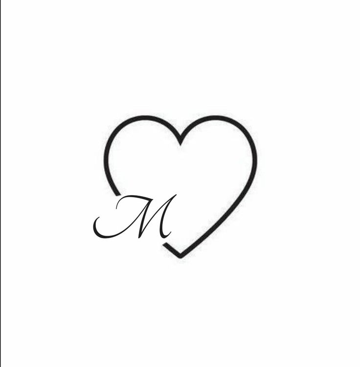 a heart with the letter m inside it