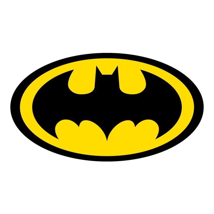 the batman symbol is shown in black and yellow