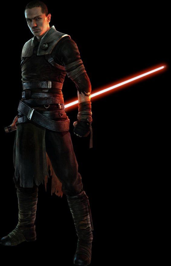 a man with a light saber standing in the dark