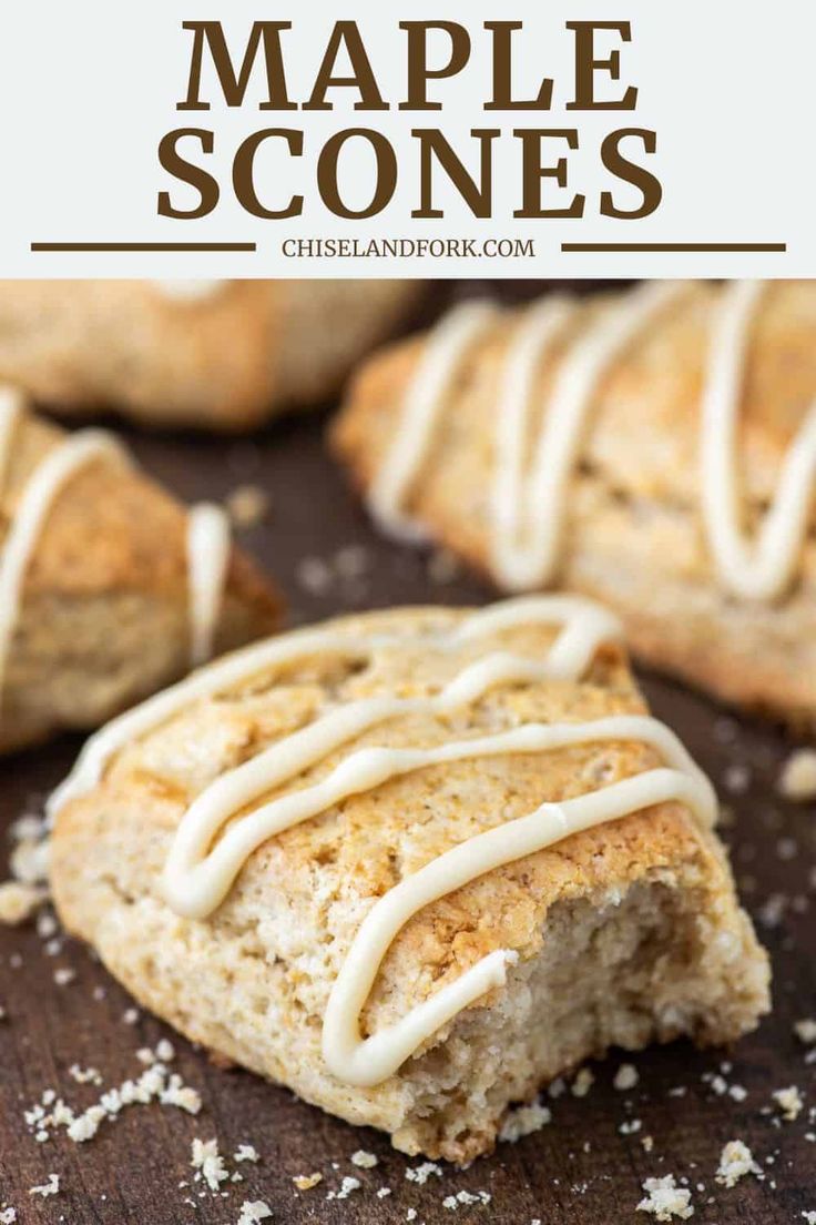 an image of maple scones with icing on top