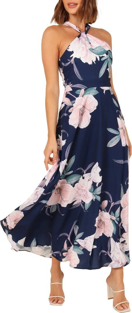 Petal & Pup Miara Floral Print Halter Dress | Nordstrom June Dress, Glitter Prom Dresses, Moda Floral, Petal And Pup, Large Floral Print, July Wedding, Printed Halter Dress, Guest Attire, Short Summer Dresses