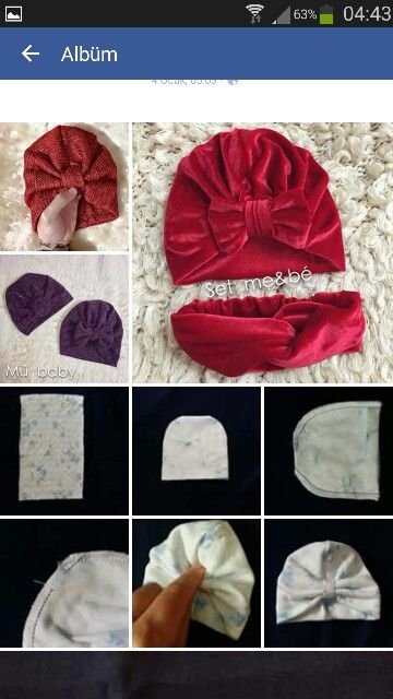 the instructions for how to sew a baby's hat