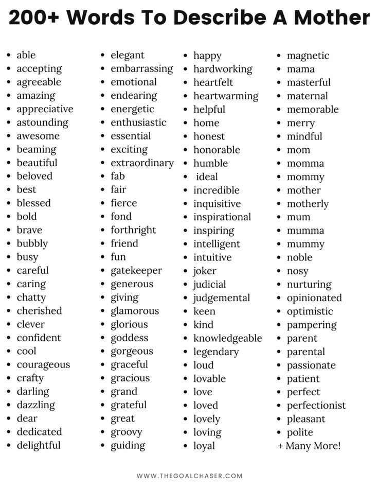 the list of words with names