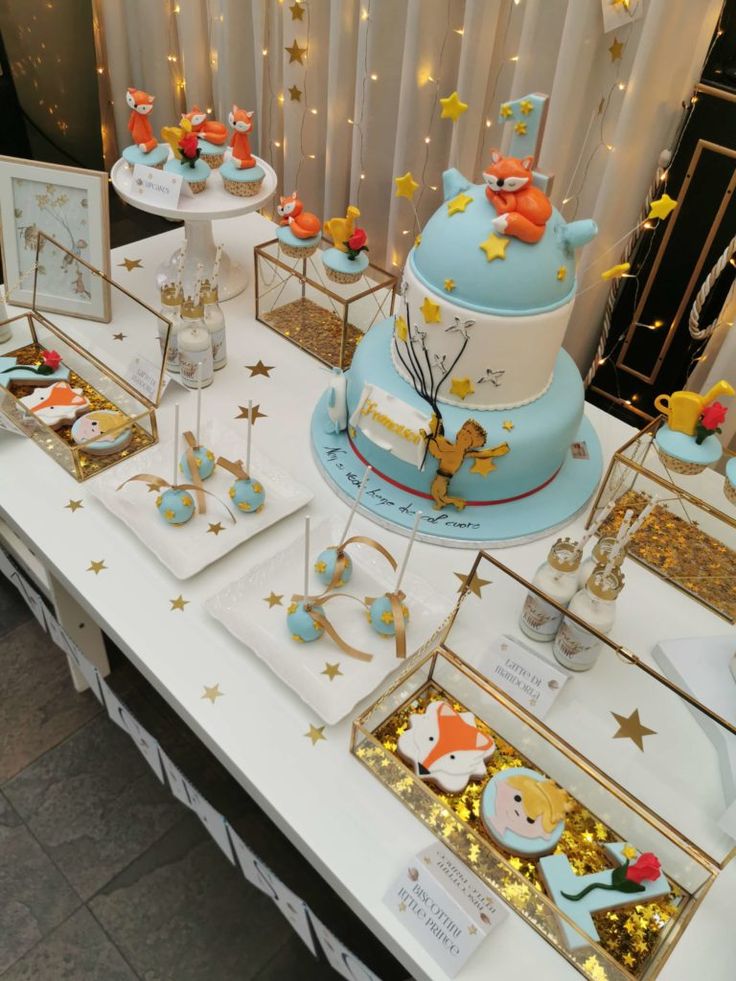 a table topped with lots of different types of cakes