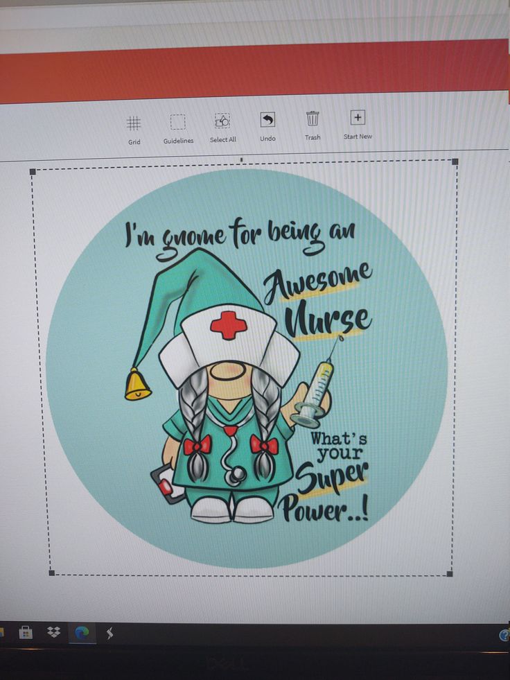 a computer screen with an image of a nurse on it