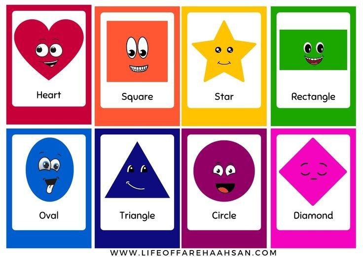 Shapes For Kindergarten, Alphabet Chart Printable, Alphabet Flash Cards Printable, Baby Flash Cards, Preschool Charts, Learn Shapes, Shapes Flashcards, Shapes Kindergarten, Color Flashcards