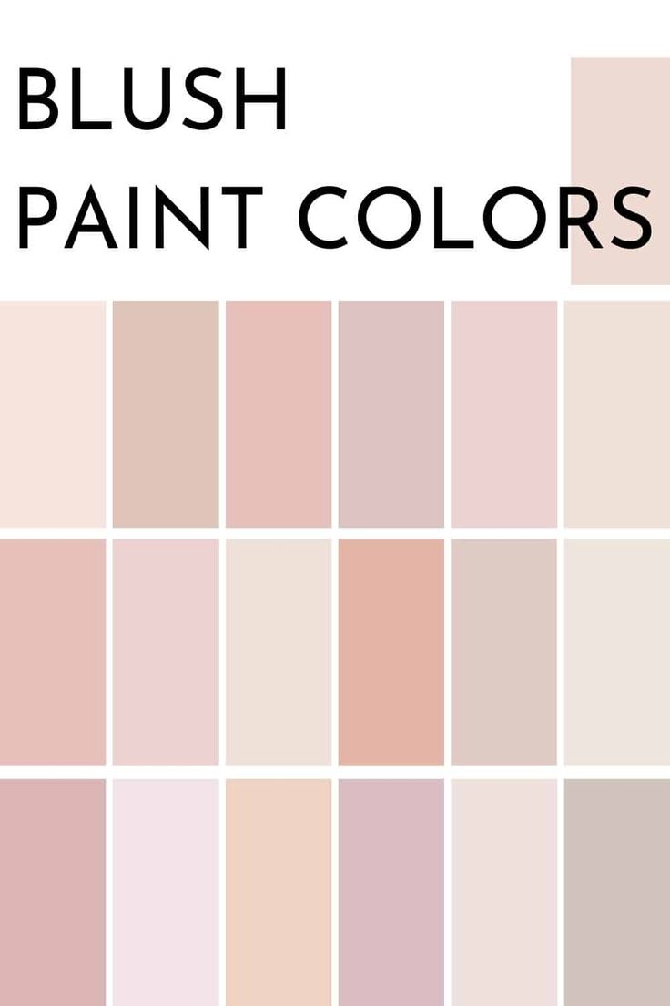 the words blush paint colors are in black and white