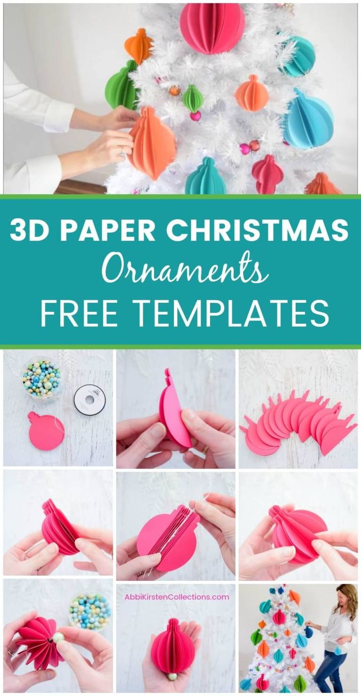 3d paper christmas ornaments with free templates