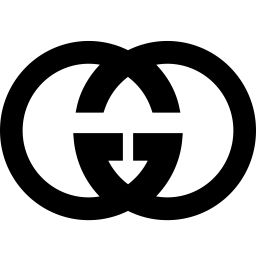 the logo for gucci is shown in black and white, with an interlocked circle