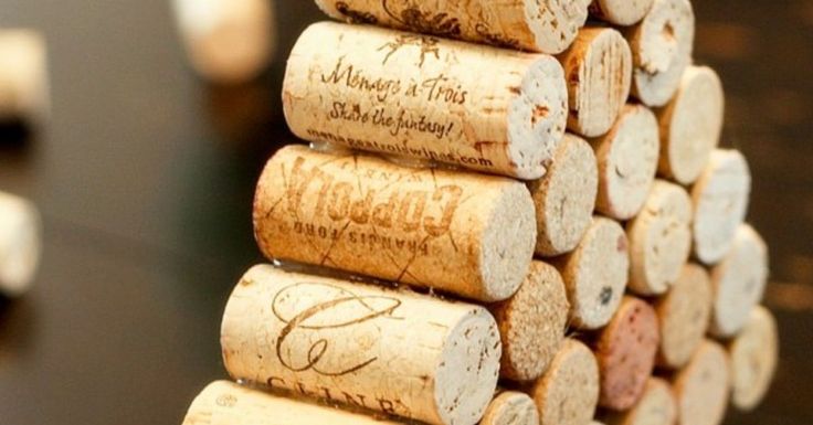 several wine corks stacked on top of each other