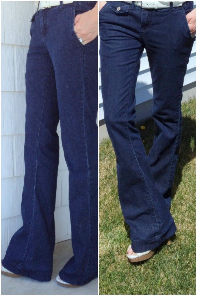 two pictures of the same pair of jeans