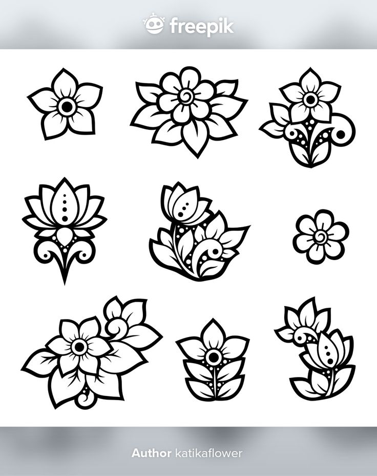 black and white flower icons on a white background stock photo edit to see more images