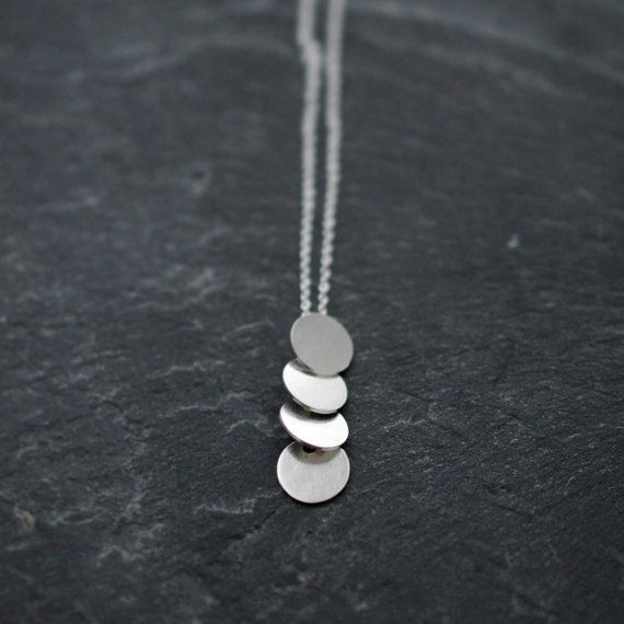 Sequins galore vertical multi silver disc necklace by Minicyn Modern Sterling Silver Long Drop Necklace, Modern Long Drop Sterling Silver Necklace, Silver Sterling Silver Round Pendant Drop Necklace, Silver Sterling Silver Drop Necklace With Round Pendant, Minimalist Silver Long Drop Necklace, Modern Silver Drop Necklaces, Modern White Gold Drop Necklaces, Silver Minimalist Lariat Necklace With Pendant, Silver Minimalist Lariat Necklace With Dangle