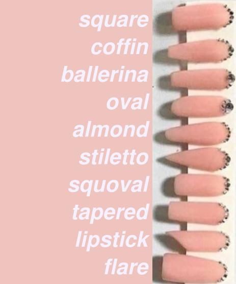 Fake Nails Shapes, Square Oval Acrylic Nails, Tapered Almond Nails, Coffin Vs Ballerina Nails, Coffin Sns Nails, Ballerina Vs Coffin, Fake Nail Shapes, Tapered Square Nails Short, Mail Shapes