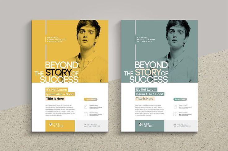 two brochures with yellow and green colors