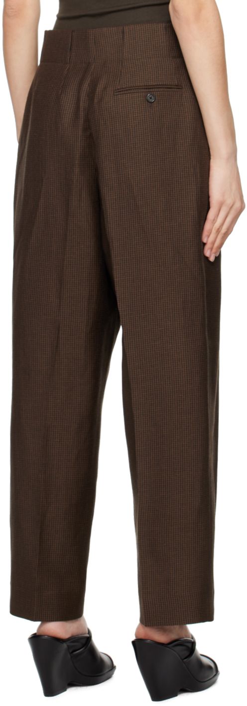 Relaxed-fit wool and linen-blend twill trousers. · Belt loops · Three-pocket styling · Zip-fly · Pleats at front Supplier color: Tobacco/Black Twill Trousers, Margaret Howell, Fitted Trousers, Luxury Streetwear, Linen Blend, Women Wear, Perfect Clothing, Relaxed Fit, Trousers