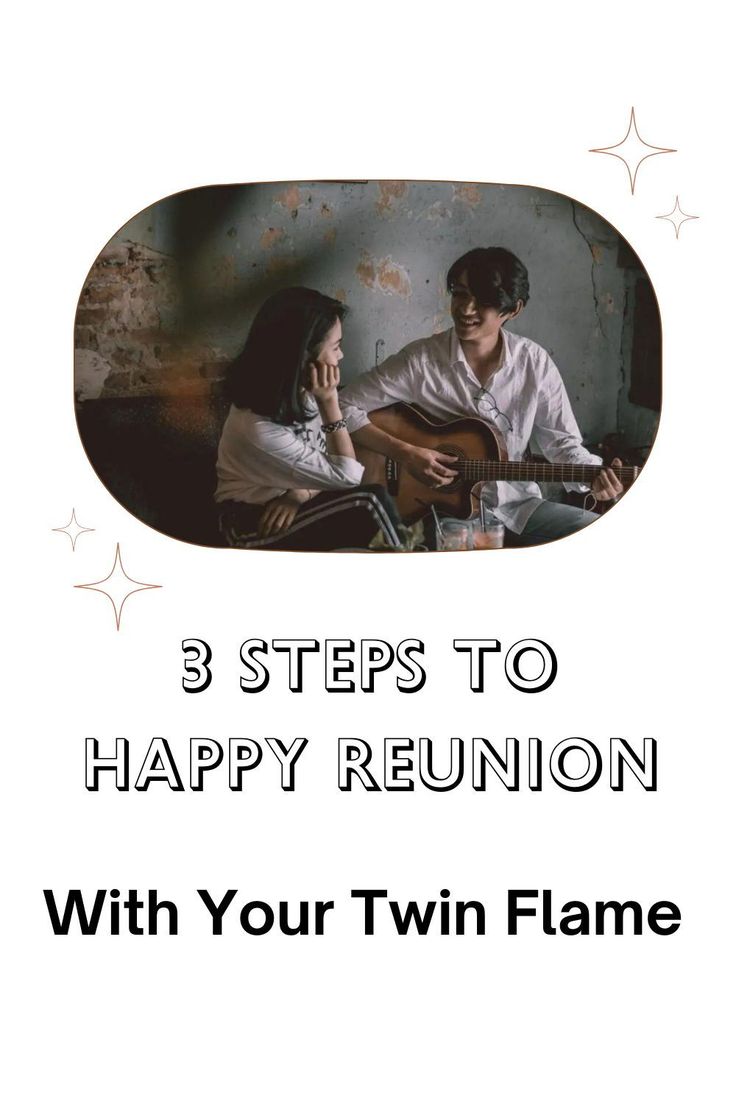 a man and woman sitting next to each other with the words, 5 steps to happy reunion