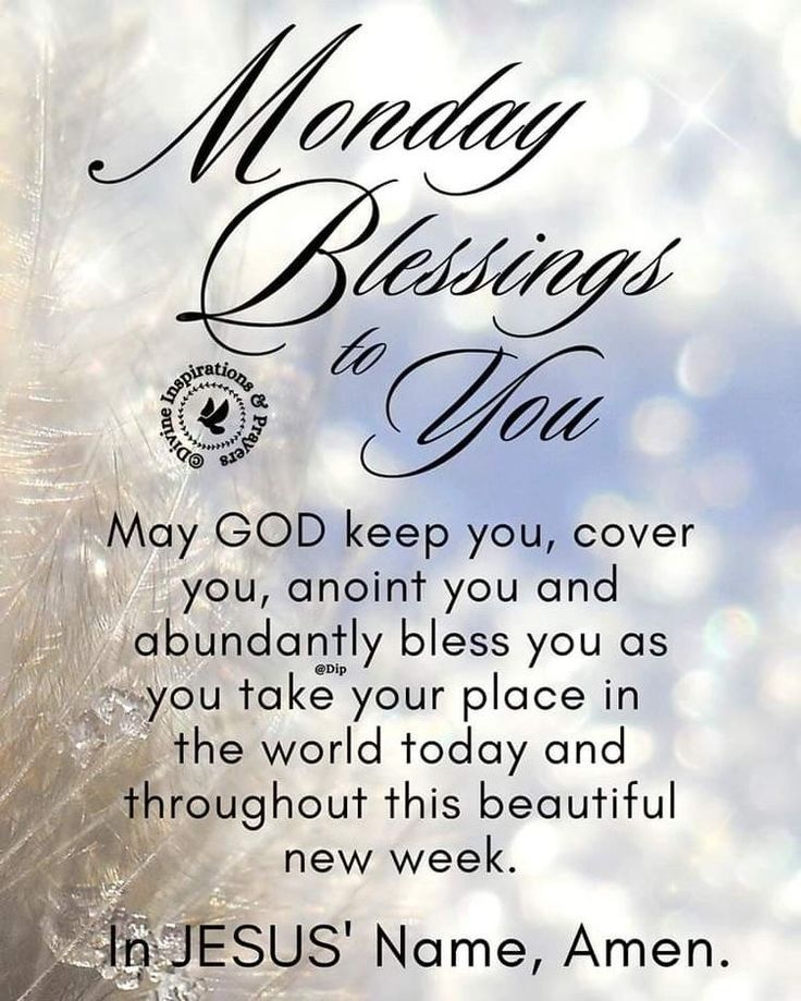 a card with the words monday blessing on it