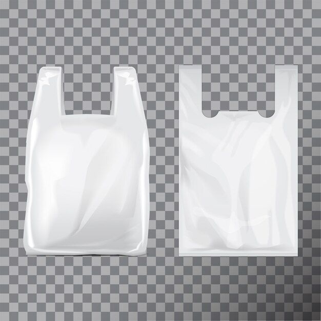 white plastic bag on transparent background